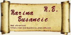 Marina Busančić vizit kartica